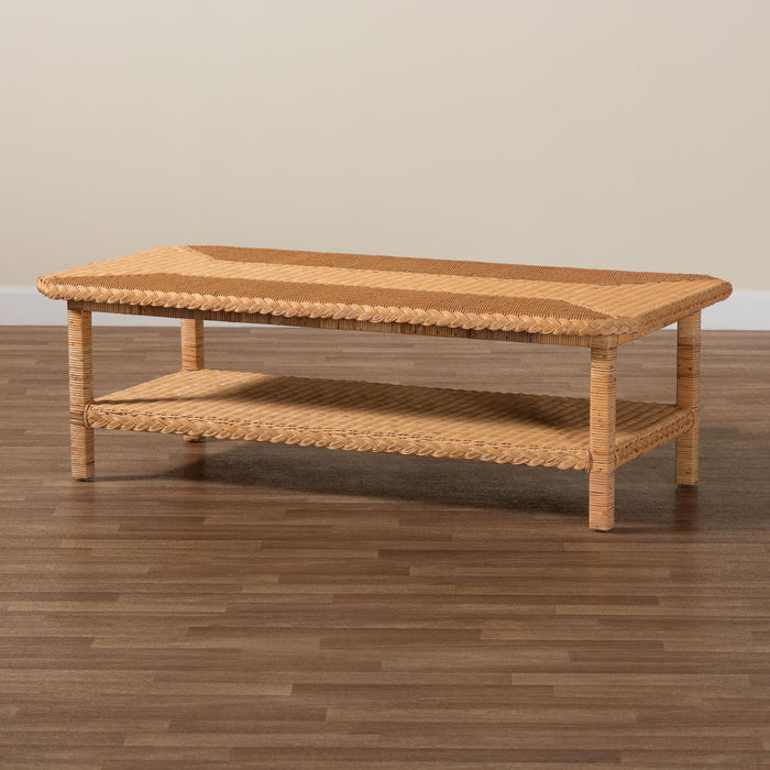 Minahasa Bohemian Braided Rattan Coffee Table