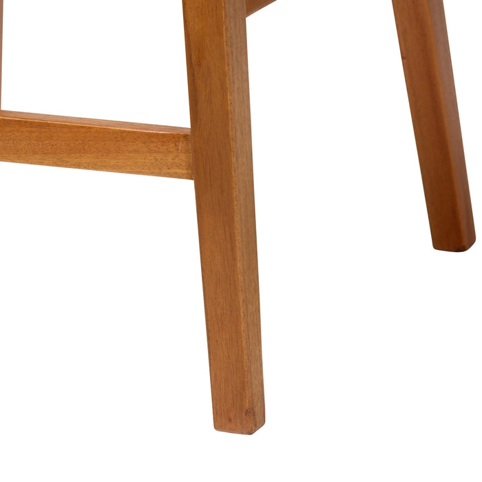 Asgart Bohemian Natural Rattan Wood Bar Stool