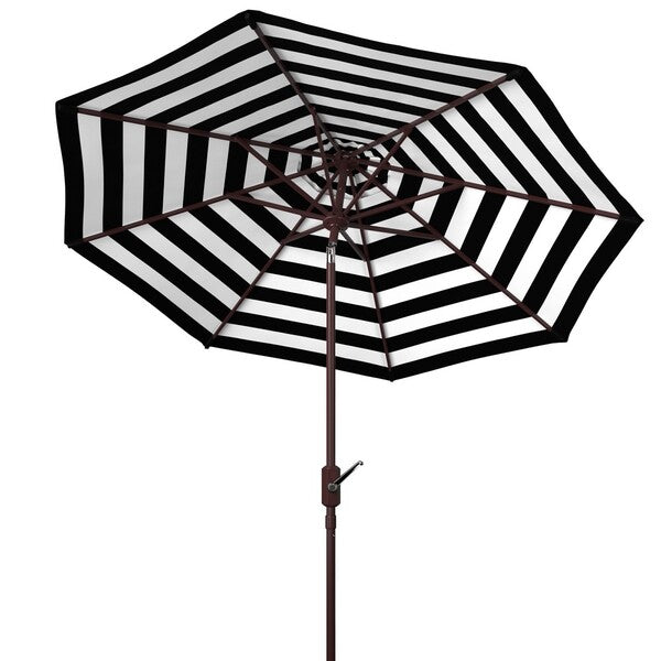 Athens Inside Out Striped 9ft Crank Outdoor Auto Tilt Umbrella/Black