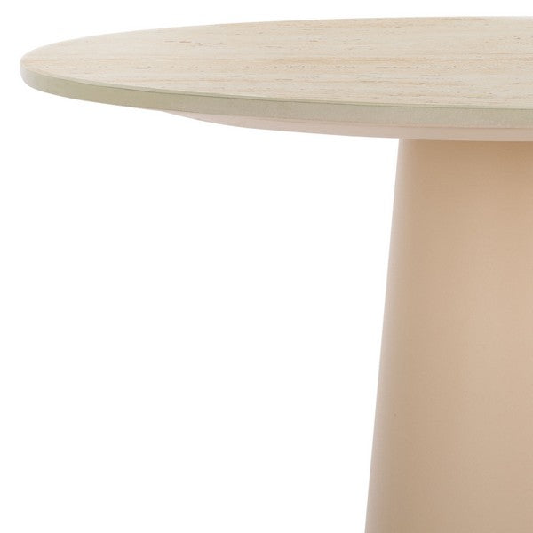 Nurem Short Ceramic Side Table/Beige