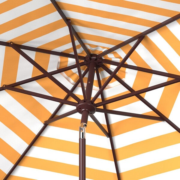 Athens Inside Out Striped 9ft Crank Outdoor Auto Tilt Umbrella/Yellow