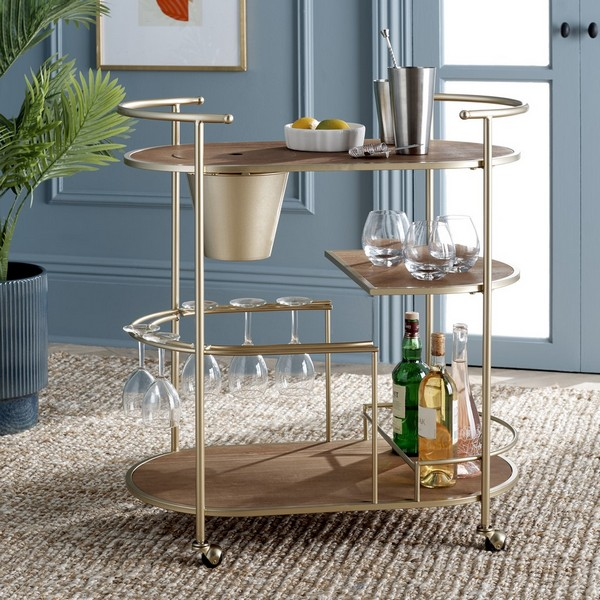 Alora 2 Tier Bar Cart With Bucket