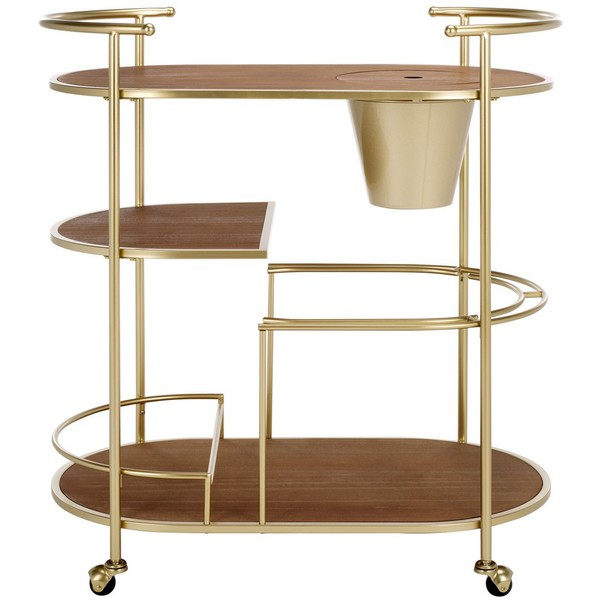 Alora 2 Tier Bar Cart With Bucket