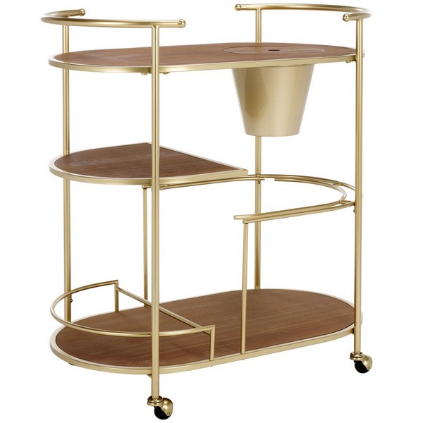 Alora 2 Tier Bar Cart With Bucket