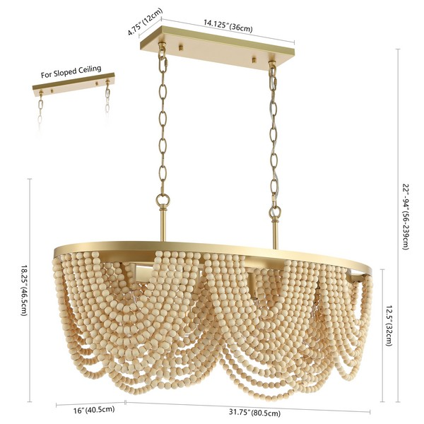 ALLURI CHANDELIER/GOLD NATURAL