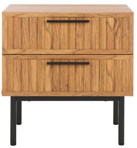 Axelle 2 Drawer Nightstand/Oak/Black