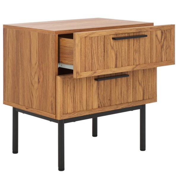 Axelle 2 Drawer Nightstand/Oak/Black