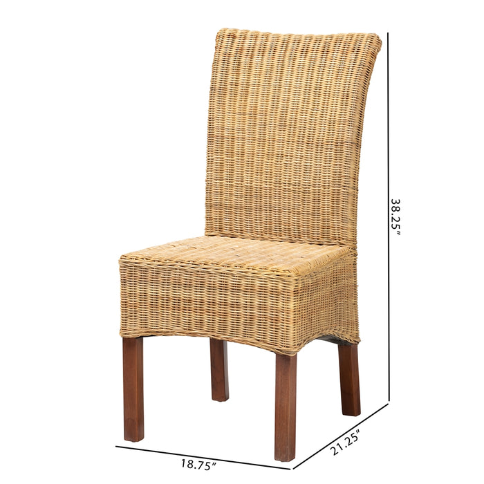 Shamara Bohemian Rattan Dining Chair/Natural