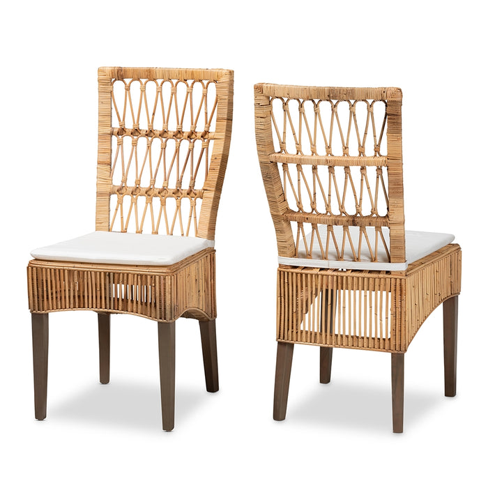 Sullivan Bohemian Rattan 2 Piece Dining Chair Set