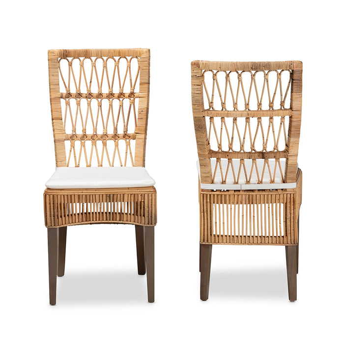 Sullivan Bohemian Rattan 2 Piece Dining Chair Set