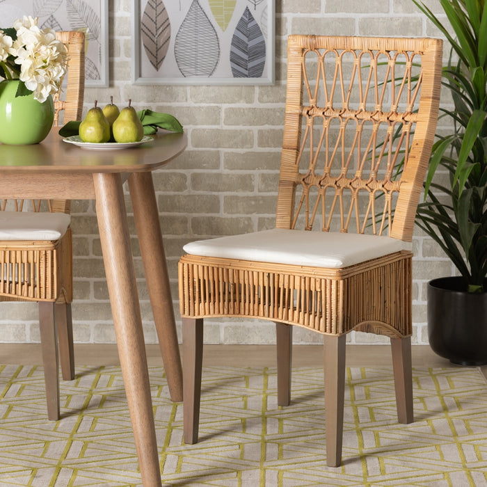 Sullivan Bohemian Rattan 2 Piece Dining Chair Set