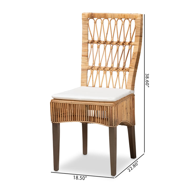 Sullivan Bohemian Rattan 2 Piece Dining Chair Set