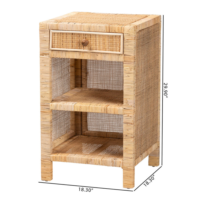 BELLA RATTAN 1 DRAWER NIGHTSTAND