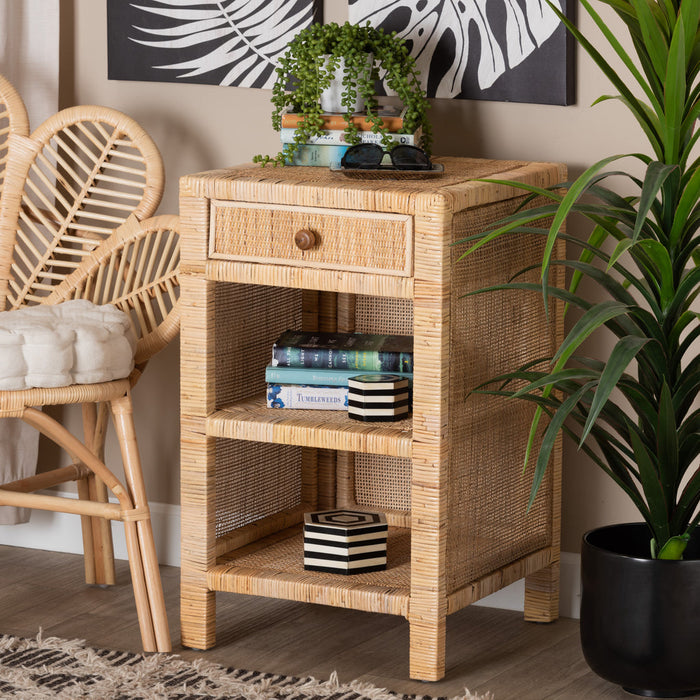 BELLA RATTAN 1 DRAWER NIGHTSTAND