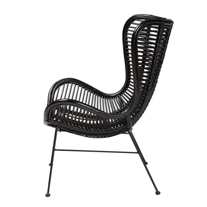 COLORADO MODERN RATTAN ACCENT CHAIR/BLACK