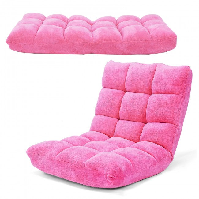 14 Position Adjustable Cushioned Floor Chair/Pink