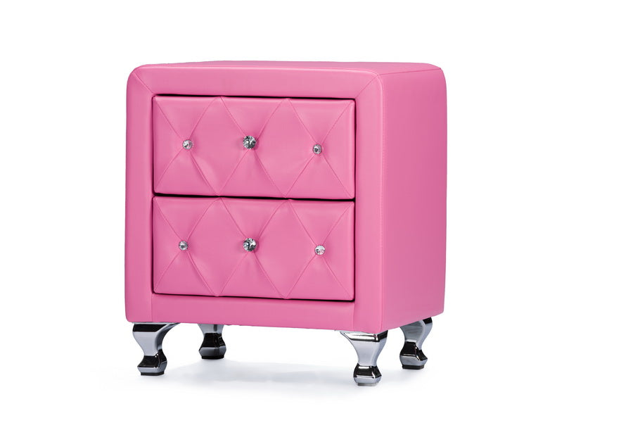 Stella Pink Tufted Nightstand - Cool Stuff & Accessories