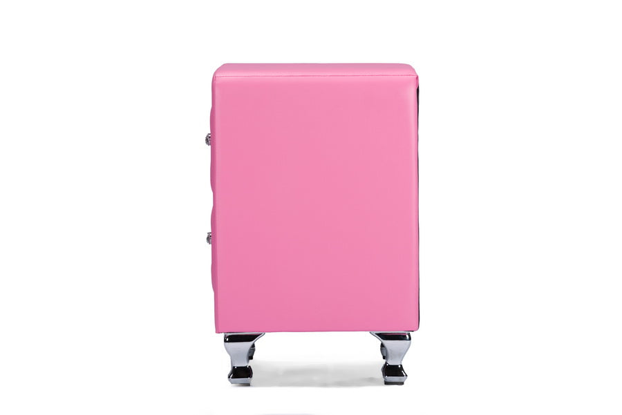 Stella Pink Tufted Nightstand - Cool Stuff & Accessories