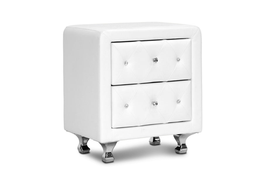 Stella White Tufted Nightstand - Cool Stuff & Accessories