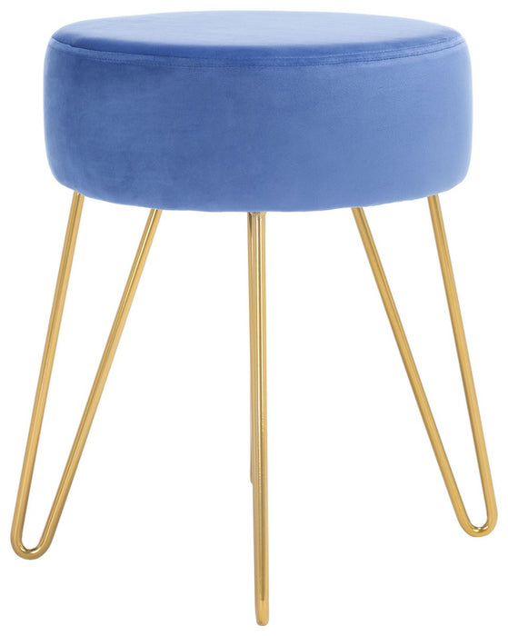 Abrea Blue Round Ottoman - Cool Stuff & Accessories