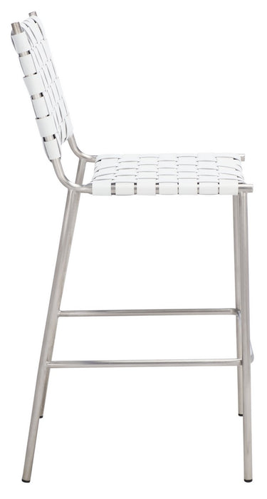 Bahari Woven Counter Stool/White Silver