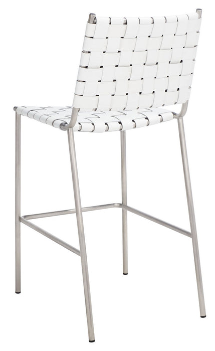 Bahari Woven Counter Stool/White Silver