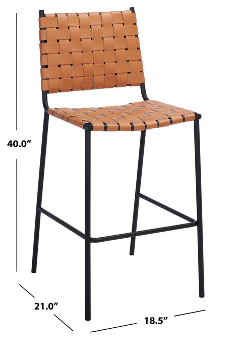 Bahari Woven Counter Stool/Cognac Black