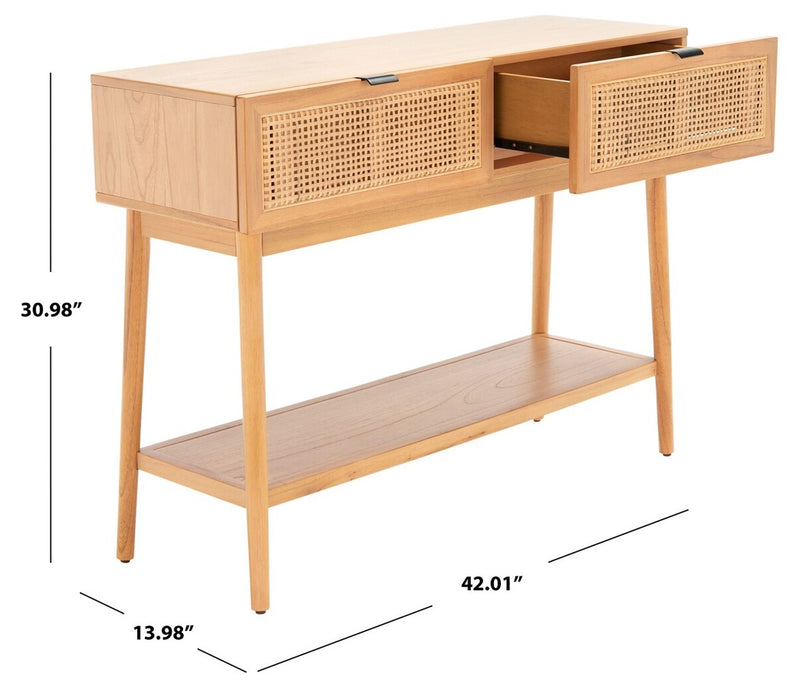 Baisley 2 Drawer Rattan Console Table - Cool Stuff & Accessories