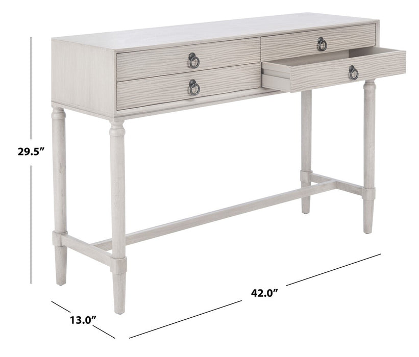 Aliyah 4 Drawer Greige Console Table - Cool Stuff & Accessories