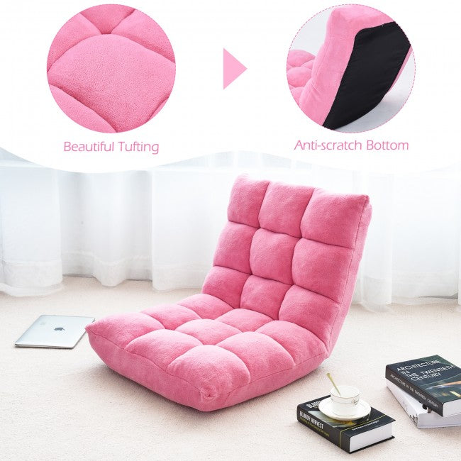 14 Position Adjustable Cushioned Floor Chair/Pink